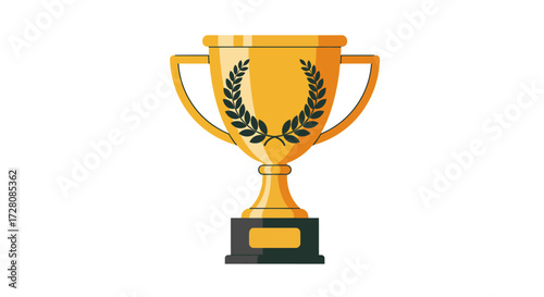 Golden Award Trophy Illustration for Recognition and Achievement