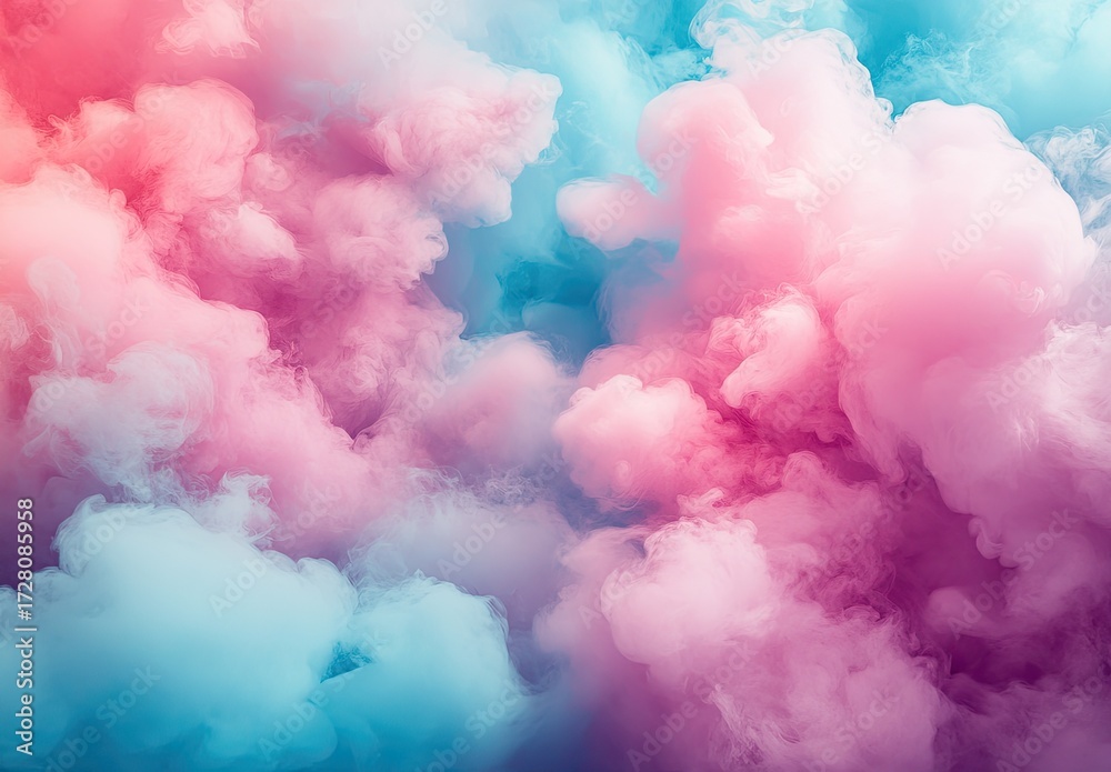 Naklejka premium Colorful, fluffy clouds of smoke