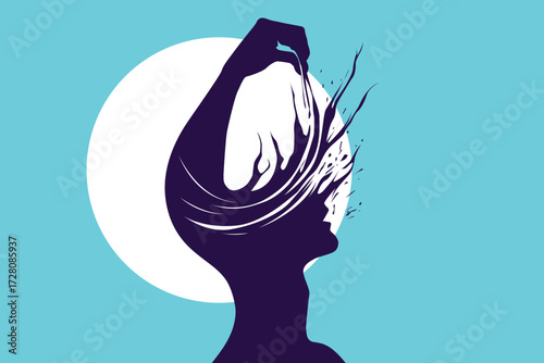 Hand Manipulating Brain – Abstract Mind Control and Performance Concept Illustration