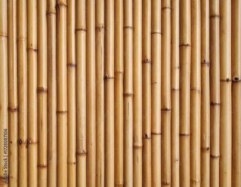 Naklejka premium Close-up view of a bamboo wall (1)
