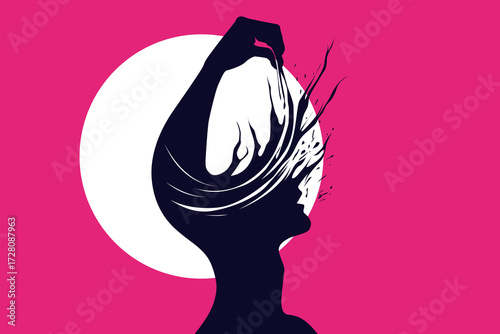Hand Manipulating Brain – Abstract Mind Control and Performance Concept Illustration