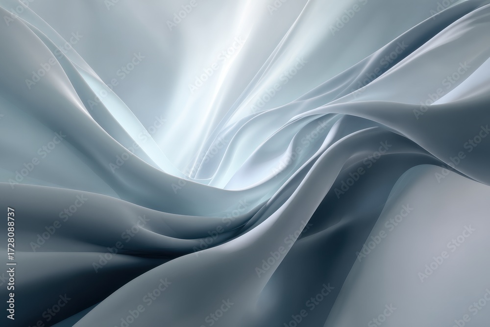 Fototapeta premium Ethereal Flowing Fabric Waves with Soft Light and Subtle Color Gradients.