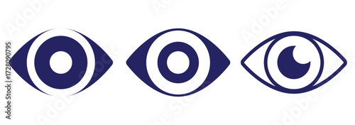 Eye icon set. Eye symbol. Open eyes icons. Eyesight symbol , eye, view, vision icons in flat style. vision symbol. eyesight healthcare and medical sign symbol. retina scan eye icons. EPS 10