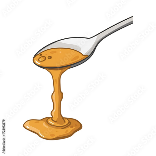 honey dripping from spoon