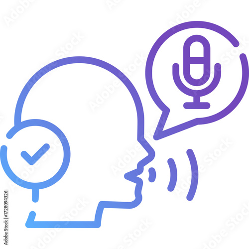 Gradient Outline Voice Recognition Icon