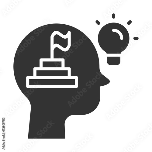 Will To Win Icon Glyph Style. Vector Illustration Design