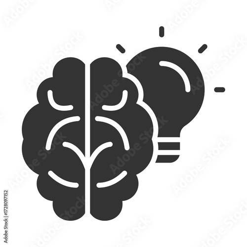 Cleverness Icon Glyph Style. Vector Illustration Design