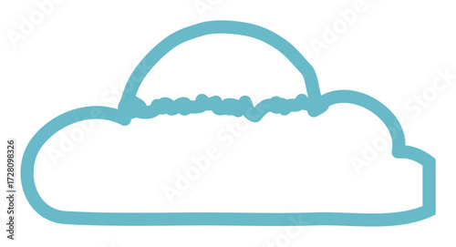 A simple, hand-drawn illustration of a cloud with a textured bottom edge.