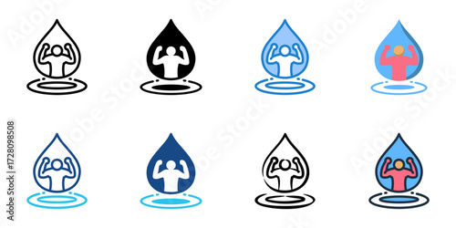 Hydration Strategies icon set multiple style collection 
