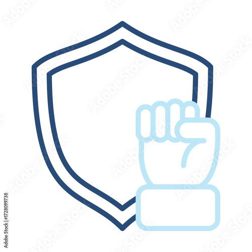 Courage Icon Color Outline Style. Vector Illustration Design