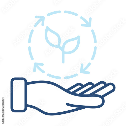 Sustainability Icon Color Outline Style. Vector Illustration Design