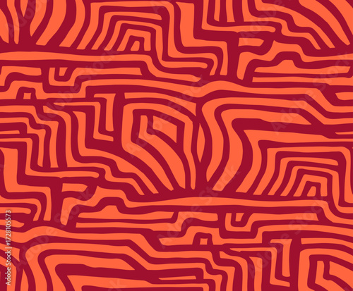 Line Doodle Seamless Pattern 41 - Labyrinth