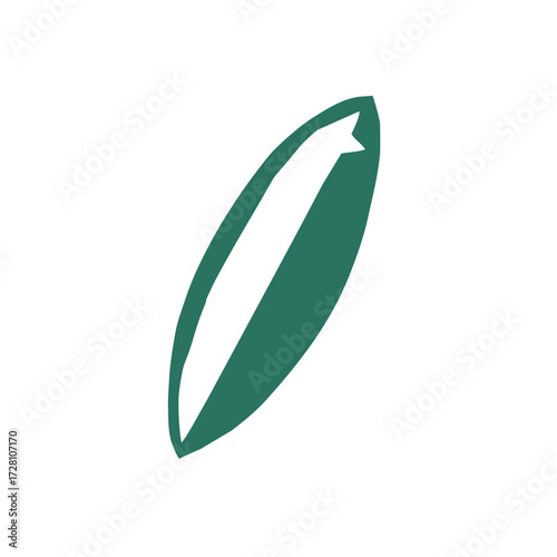 Minimalist Shape Surfboard Detailed Isolated Outline Icon Graphic Element