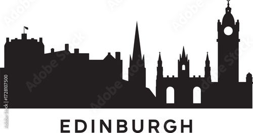 Edinburgh city silhouette vector skyline illustration