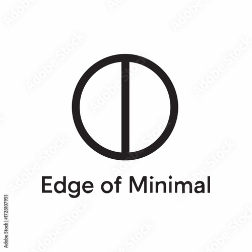 Simple Circle Divided Represents Balance Simplicity and Minimalism