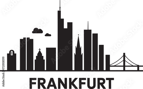 Frankfurt city silhouette vector skyline illustration