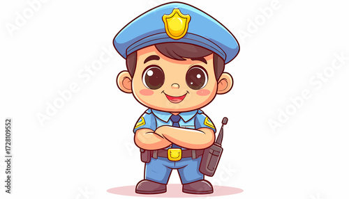 Charming Cartoon Policeman A Friendly and Approachable Law Enforcement Figure