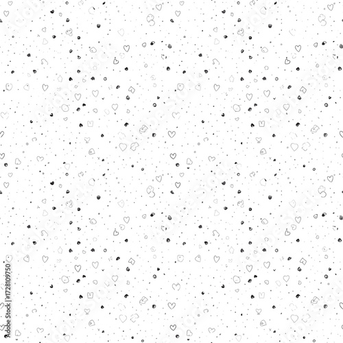 A speckled white and gray background with tiny irregular dots and smudges suggesting a subtle textured pattern for design.