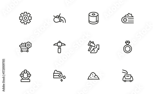 Iron And Steel Manufacturing Essentials – Professional Line Icon Set Featuring Minimal and Pixel-Perfect Industry Symbols for Modern Industrial Applications