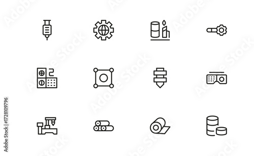 Iron And Steel Manufacturing Essentials – Professional Line Icon Set Featuring Minimal and Pixel-Perfect Industry Symbols for Modern Industrial Applications