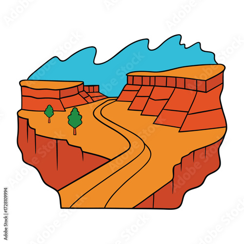 A breathtaking view of the Grand Canyon with a winding road at the bottom, showcasing towering cliffs, deep canyons, and the vast, rugged beauty of nature.
