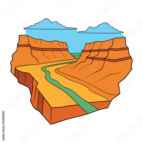 A breathtaking view of the Grand Canyon with a winding road at the bottom, showcasing towering cliffs, deep canyons, and the vast, rugged beauty of nature.
