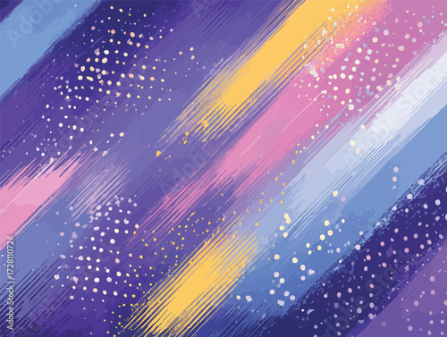 다채로운 색상의 추상적인 배경에 반짝이는 점들이 흩뿌려져 있어 몽환적이고 예술적인 느낌을 줍니다