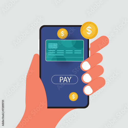 Mobile banking and mobile payment concept