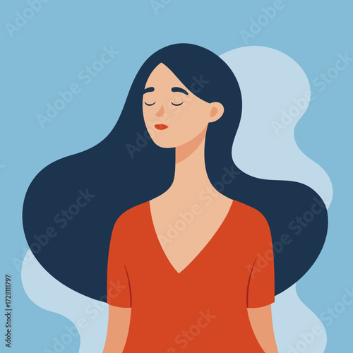 woman with long hair