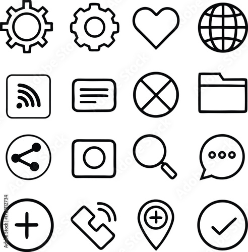 The set of vector web icons for social media and business contact is a crucial design illustration for any website