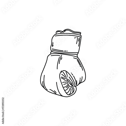 Right boxing gloves vector illustration design with lineart style