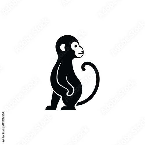 Monkey silhouette Logo design icon vector