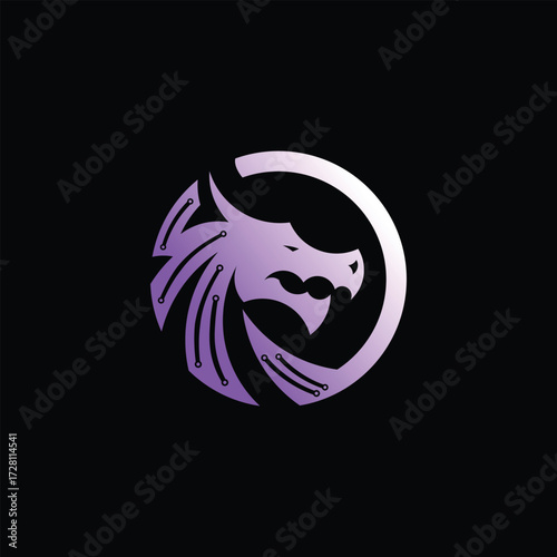 Technology Dragons Logo design vector icon