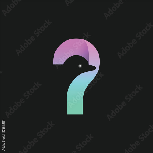 P Letter Logo with Bird icon design