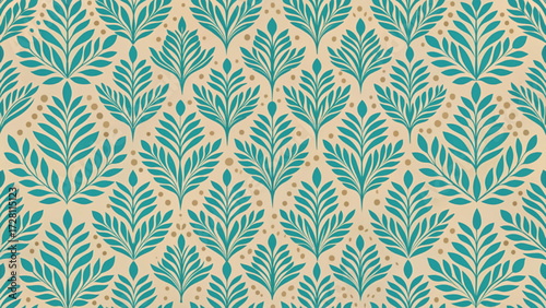Seamless abstract pattern repeating organic leaf-like and waterdrop shapes background 
