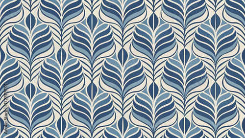 Seamless abstract pattern repeating organic leaf-like and waterdrop shapes background 
