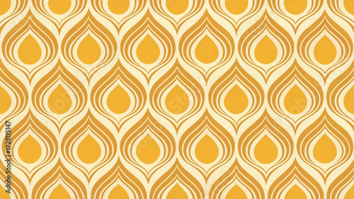 Seamless abstract pattern repeating organic leaf-like and waterdrop shapes background 
