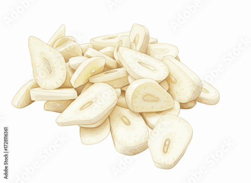 Pungent Cloves chopped garlic isolated watercolor vector illustration svg