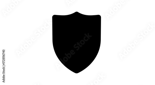 Iconic black shield design for security emblem and heraldic representation concept