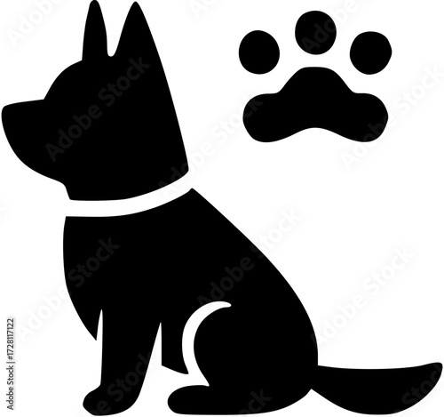 Cute dog icon illustration drawing
