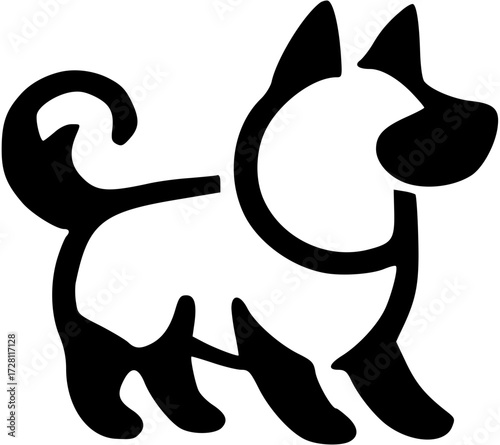 Cute dog icon illustration drawing