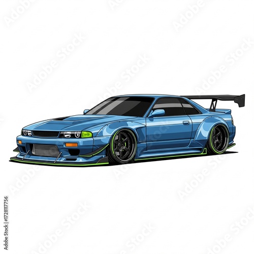 Modified Sports Car with Custom Body Kit 