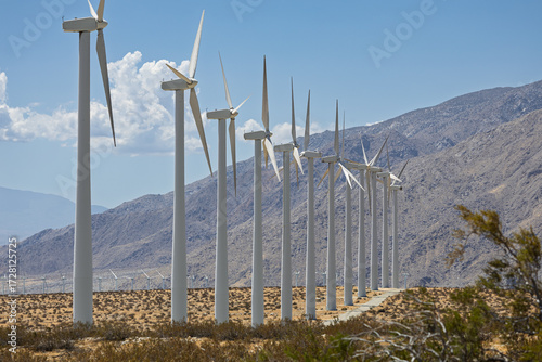 Row of windmill generators