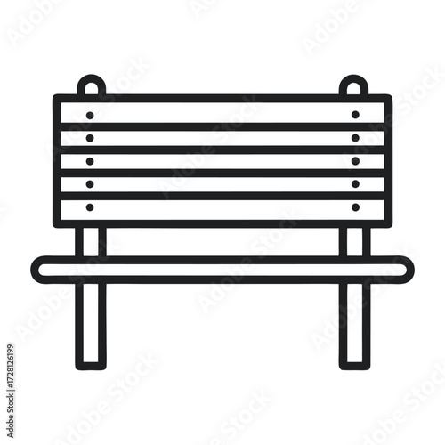 Park Bench Outline – Outdoor Furniture Icon