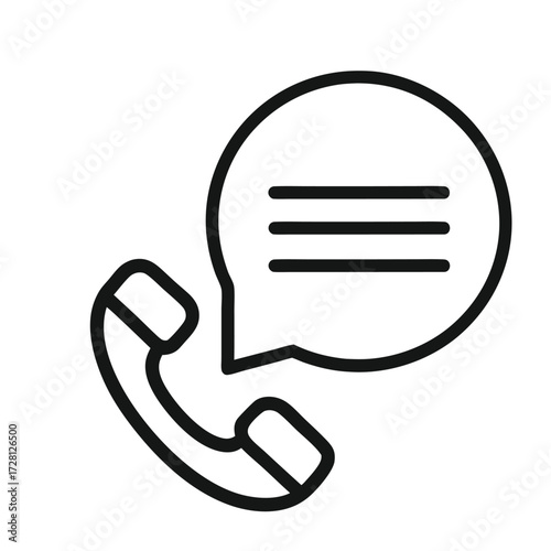 Phone Call with Chat Bubble – Support Icon