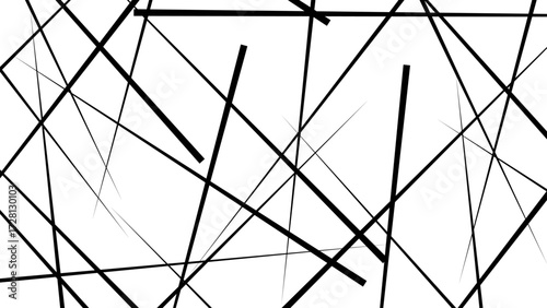 Trendy random diagonal lines image. Random chaotic lines. Abstract geometric pattern. Outline monochrome texture. 