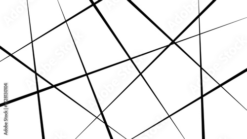 Abstract geometric pattern. Outline monochrome texture. Trendy random diagonal lines image. Random chaotic lines. 