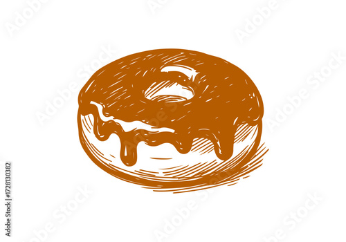 Doughnut hand drawn sketch vector illustration