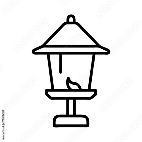 Bird feeder design in minimalist style with clean lines  