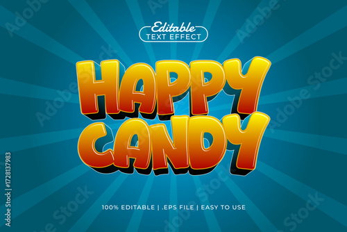 happy candy editable text effect